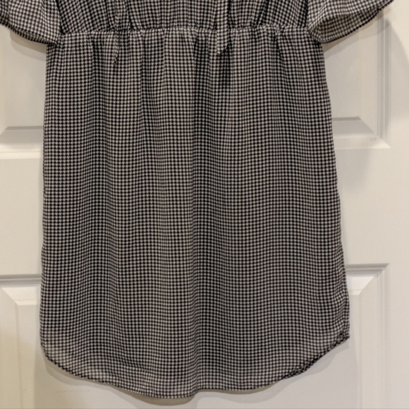 EUC Banana Republic M Houndstooth Fully Lined Ruffle Collar Dress with Pockets - Picture 3 of 10